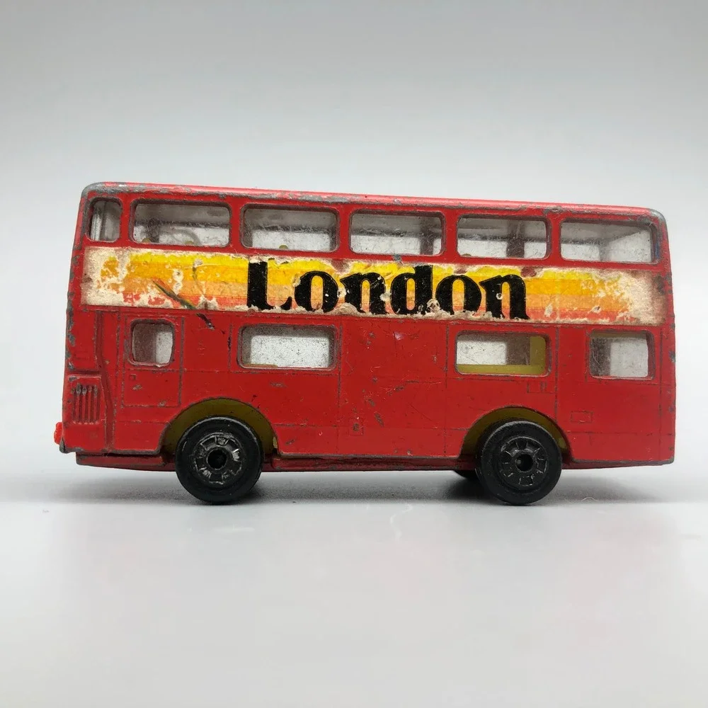 Vintage Diecast Red London Double Decker Bus Sliding Door Zylmex P334 Hong Kong